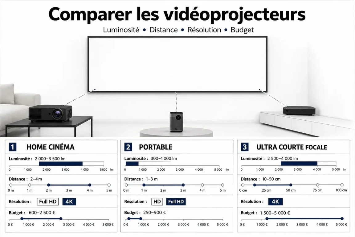 Comparatif meilleur vidéoprojecteur selon l’usage et le budget