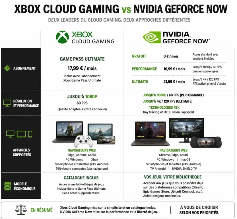 Comparatif des services de cloud gaming pour Rocket League : Xbox Cloud Gaming vs GeForce Now